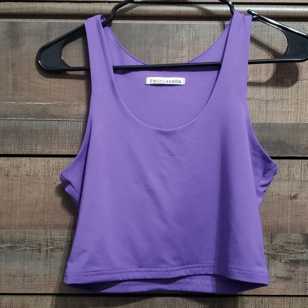 Purple Cropped Tank Top